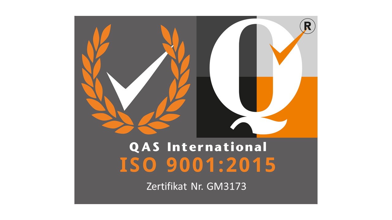 QAS International – ISO 9001:2015, Zertifikat GM3173
